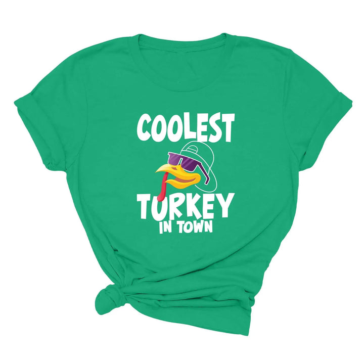 Kids Thanksgiving Shirt | Coolest Turkey in Town Tee Cypress DTF
