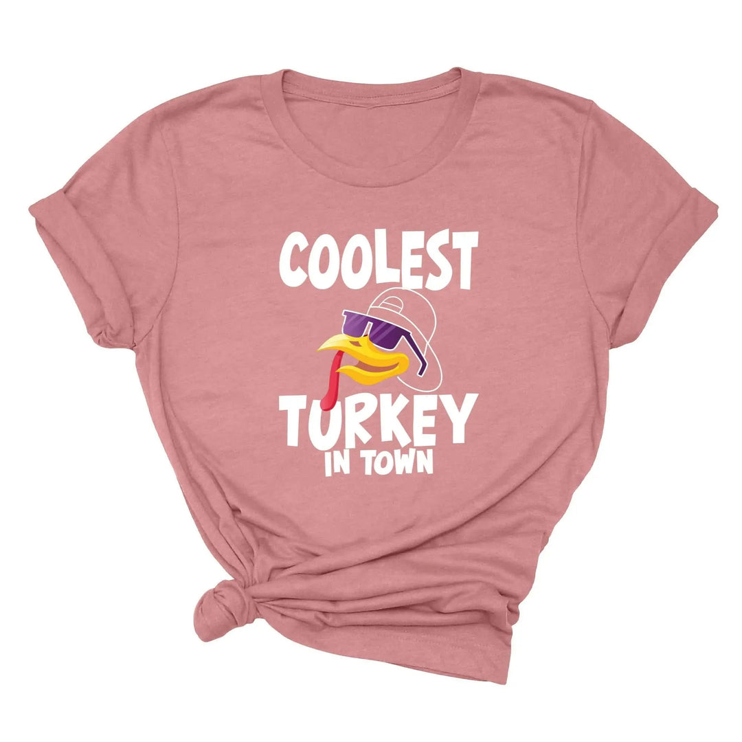 Kids Thanksgiving Shirt | Coolest Turkey in Town Tee Cypress DTF