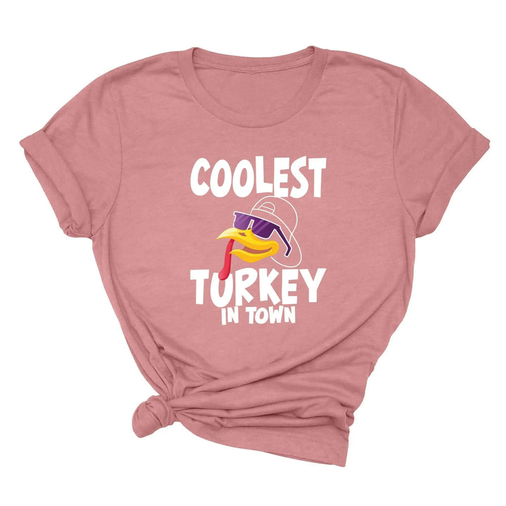 Kids Thanksgiving Shirt | Coolest Turkey in Town Tee Cypress DTF