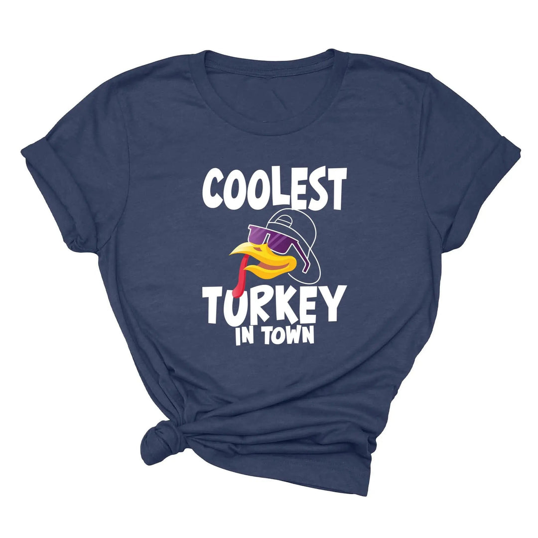 Kids Thanksgiving Shirt | Coolest Turkey in Town Tee Cypress DTF