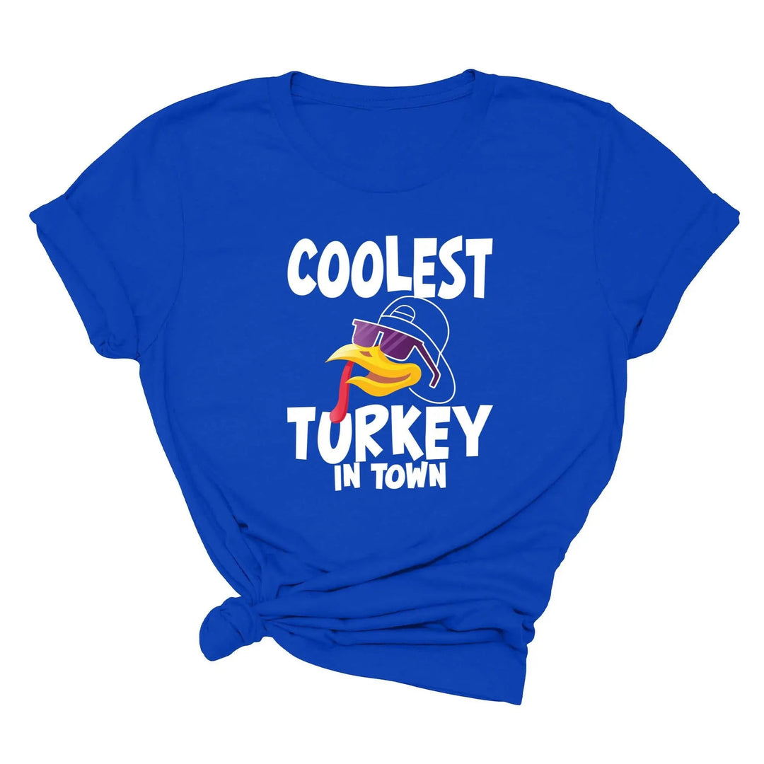 Kids Thanksgiving Shirt | Coolest Turkey in Town Tee Cypress DTF