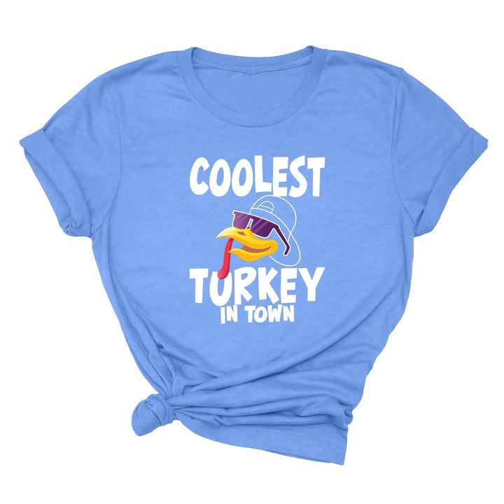 Kids Thanksgiving Shirt | Coolest Turkey in Town Tee Cypress DTF