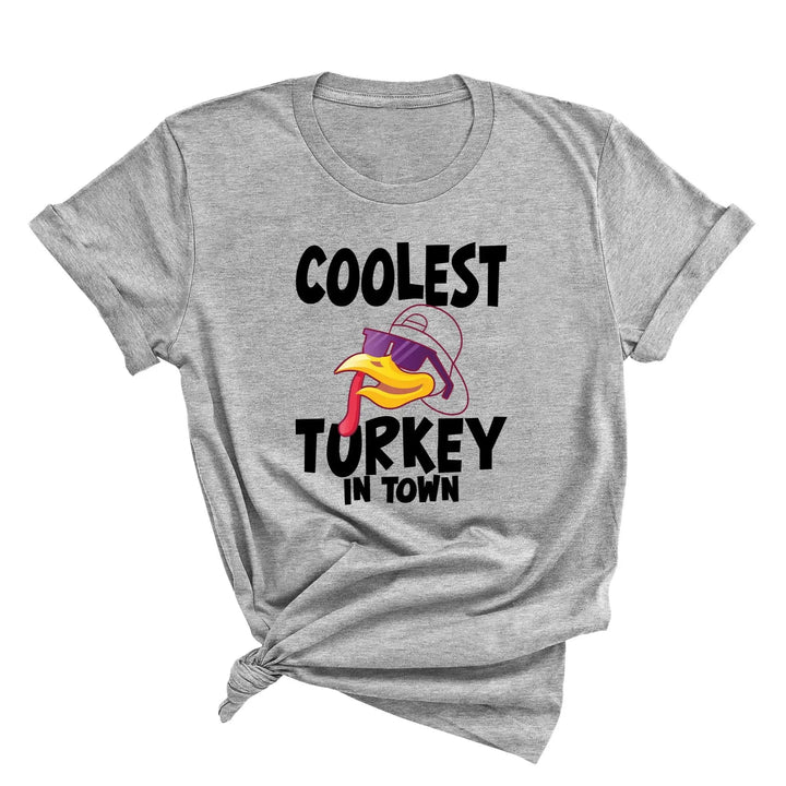 Kids Thanksgiving Shirt | Coolest Turkey in Town Tee Cypress DTF