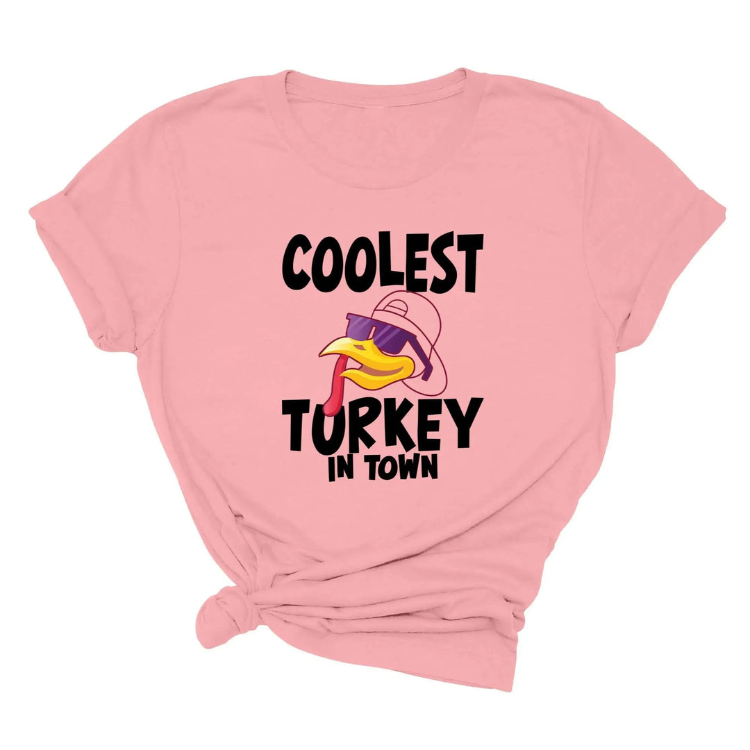 Kids Thanksgiving Shirt | Coolest Turkey in Town Tee Cypress DTF