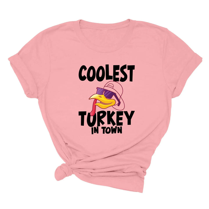 Kids Thanksgiving Shirt | Coolest Turkey in Town Tee Cypress DTF