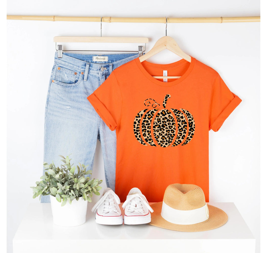 Leopard Pumpkin Shirt | Halloween & Thanksgiving Fall Tee Cypress DTF