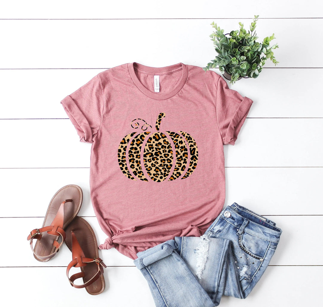 Leopard Pumpkin Shirt | Halloween & Thanksgiving Fall Tee Cypress DTF
