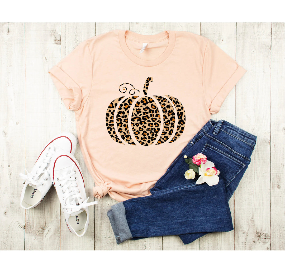 Leopard Pumpkin Shirt | Halloween & Thanksgiving Fall Tee Cypress DTF