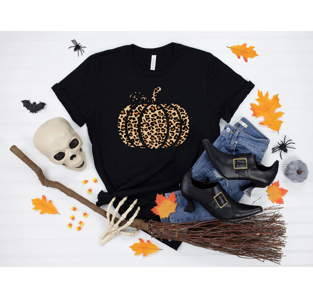Leopard Pumpkin Shirt | Halloween & Thanksgiving Fall Tee Cypress DTF