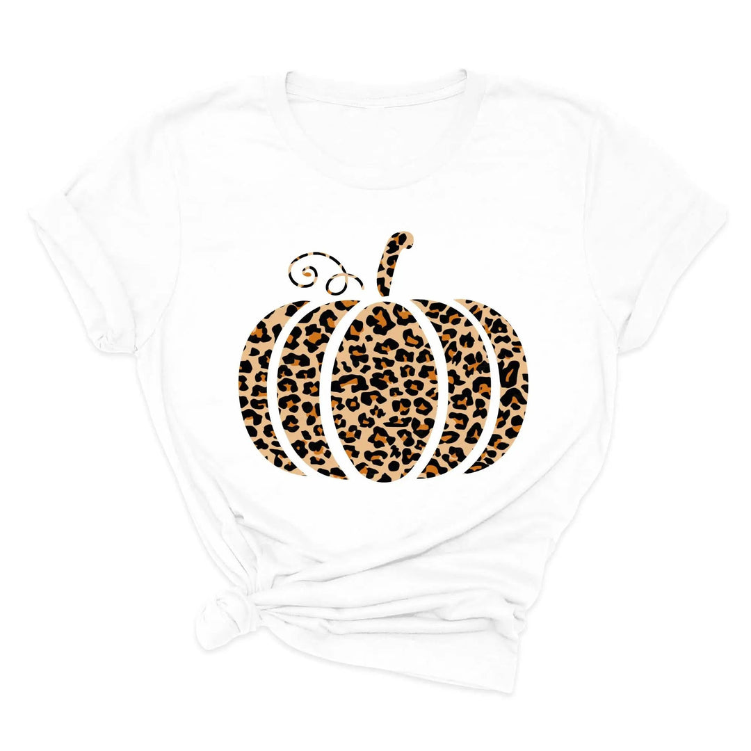 Leopard Pumpkin Shirt | Halloween & Thanksgiving Fall Tee Cypress DTF