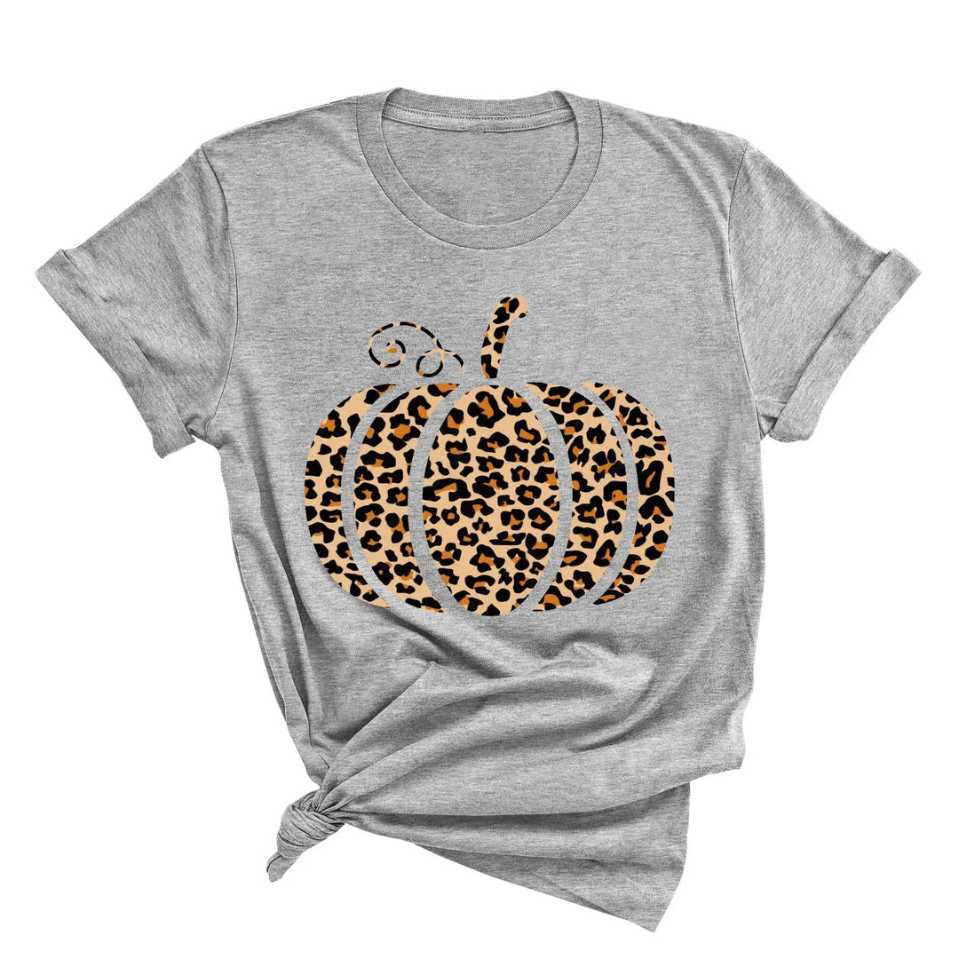 Leopard Pumpkin Shirt | Halloween & Thanksgiving Fall Tee Cypress DTF
