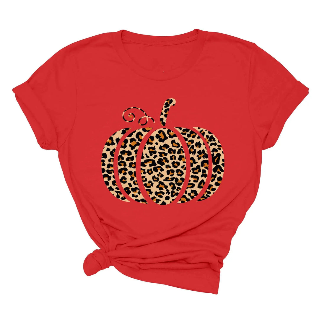 Leopard Pumpkin Shirt | Halloween & Thanksgiving Fall Tee Cypress DTF
