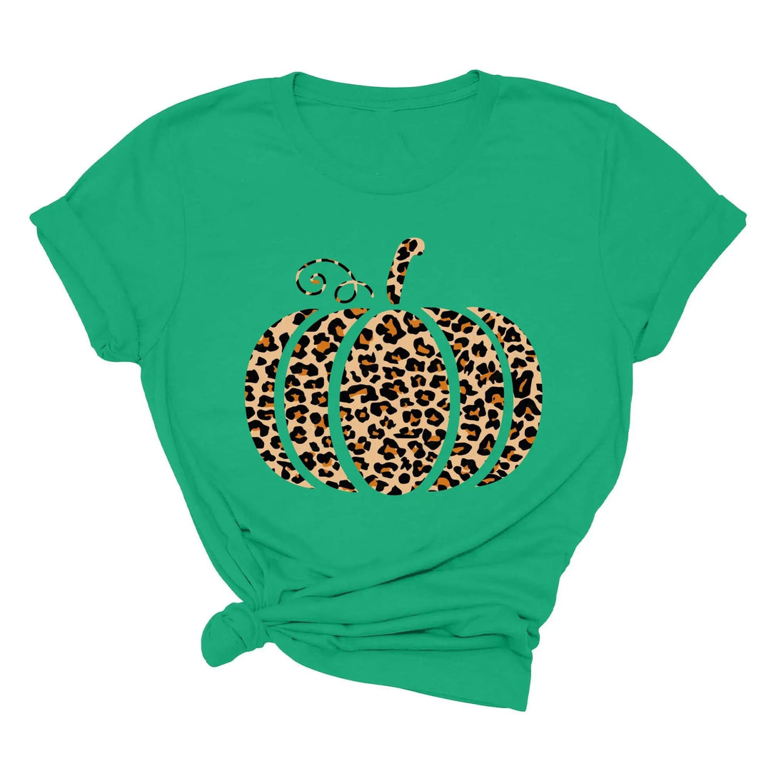 Leopard Pumpkin Shirt | Halloween & Thanksgiving Fall Tee Cypress DTF
