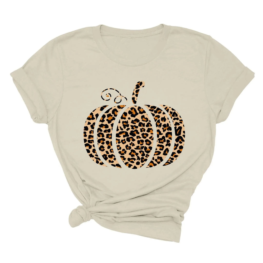 Leopard Pumpkin Shirt | Halloween & Thanksgiving Fall Tee Cypress DTF