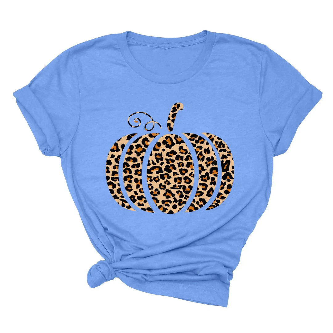 Leopard Pumpkin Shirt | Halloween & Thanksgiving Fall Tee Cypress DTF