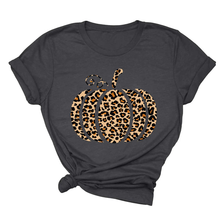 Leopard Pumpkin Shirt | Halloween & Thanksgiving Fall Tee Cypress DTF