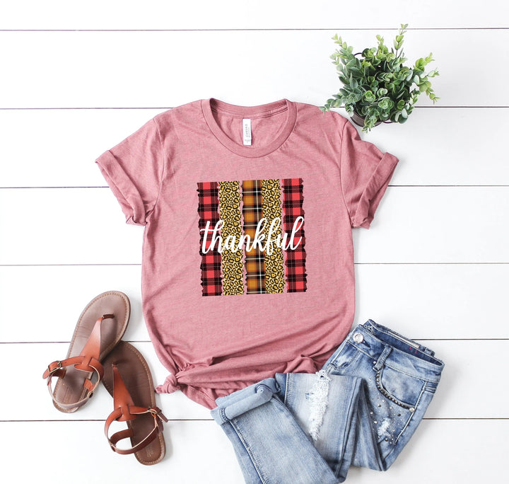 Leopard Thanksgiving Top | Thankful & Blessed Fall Tee Cypress DTF