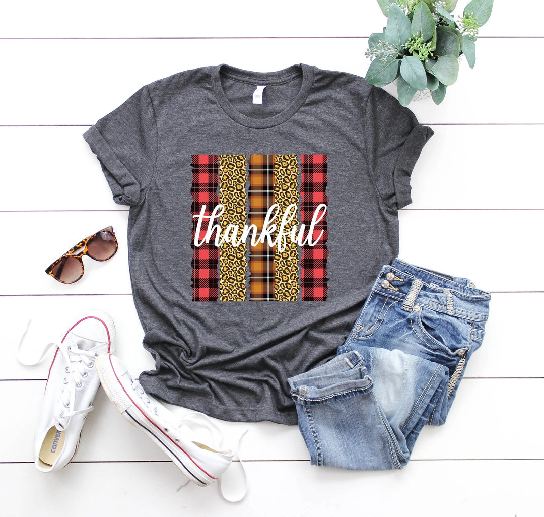 Leopard Thanksgiving Top | Thankful & Blessed Fall Tee Cypress DTF