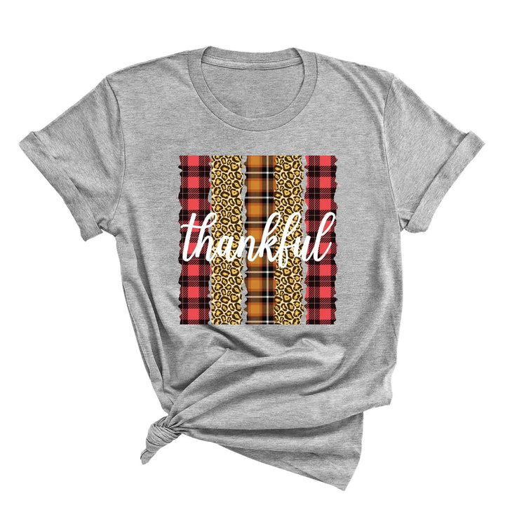 Leopard Thanksgiving Top | Thankful & Blessed Fall Tee Cypress DTF