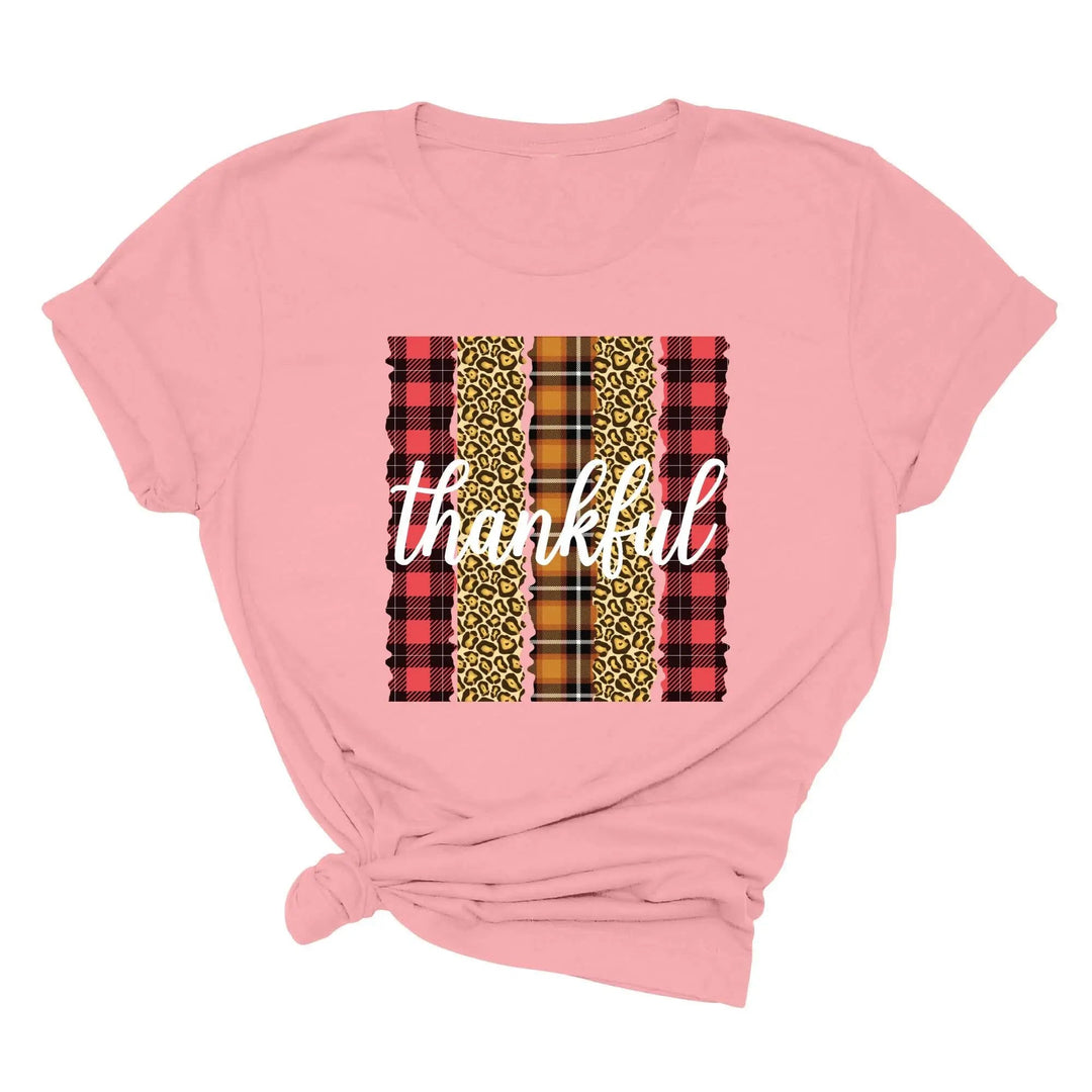 Leopard Thanksgiving Top | Thankful & Blessed Fall Tee Cypress DTF