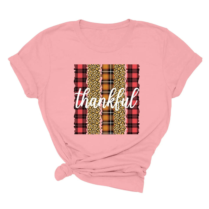 Leopard Thanksgiving Top | Thankful & Blessed Fall Tee Cypress DTF