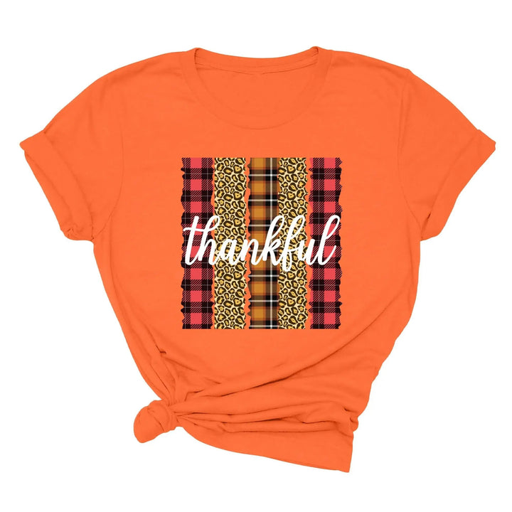 Leopard Thanksgiving Top | Thankful & Blessed Fall Tee Cypress DTF