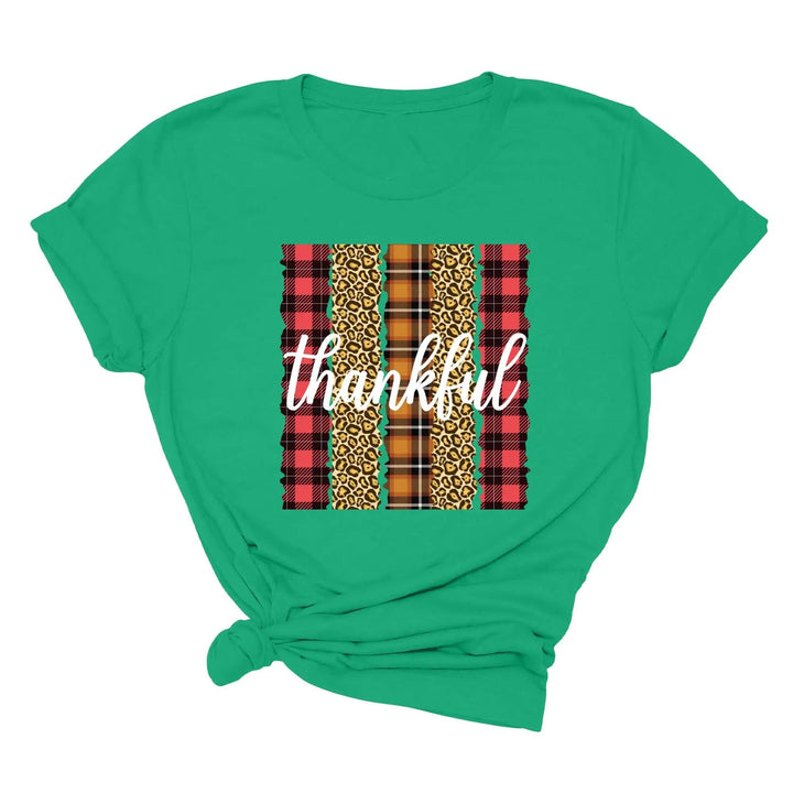 Leopard Thanksgiving Top | Thankful & Blessed Fall Tee Cypress DTF