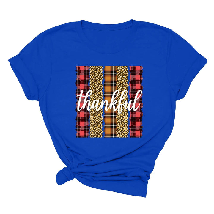 Leopard Thanksgiving Top | Thankful & Blessed Fall Tee Cypress DTF