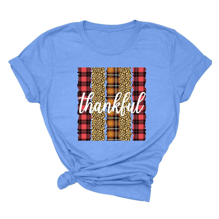 Leopard Thanksgiving Top | Thankful & Blessed Fall Tee Cypress DTF