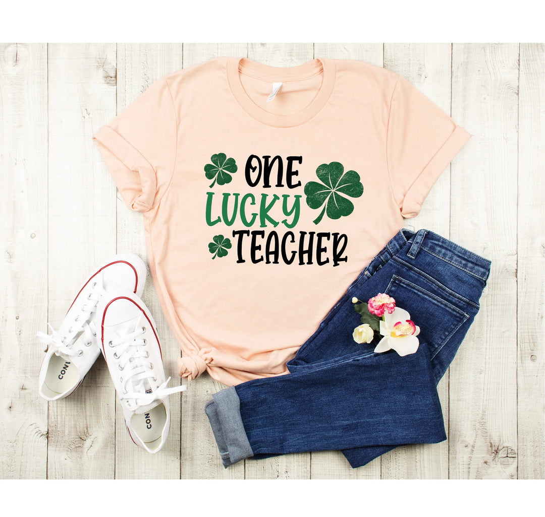 Lucky Teacher Shirts | One Lucky Teacher St. Patrick's Day Shirt Cypress DTF