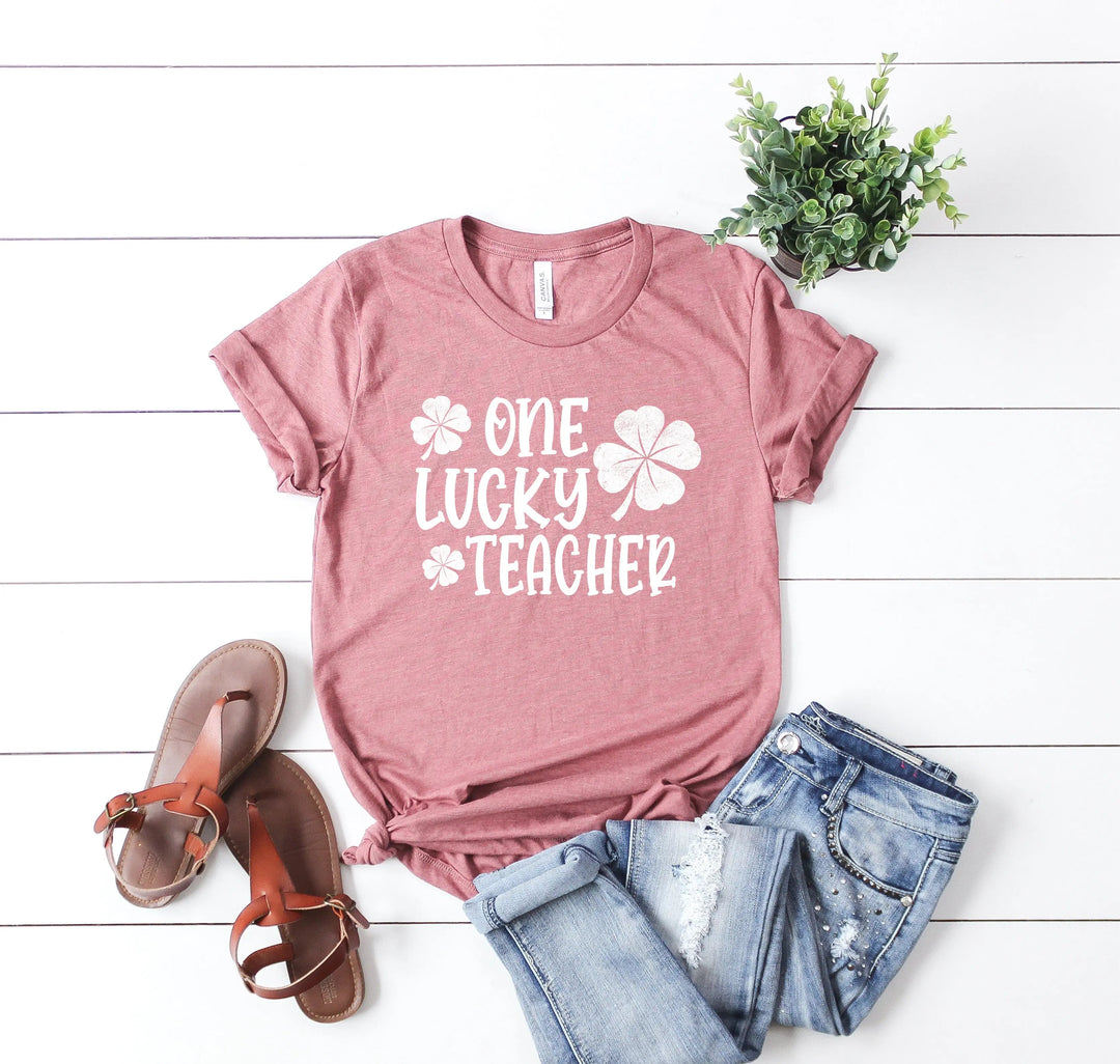 Lucky Teacher Shirts | One Lucky Teacher St. Patrick's Day Shirt Cypress DTF