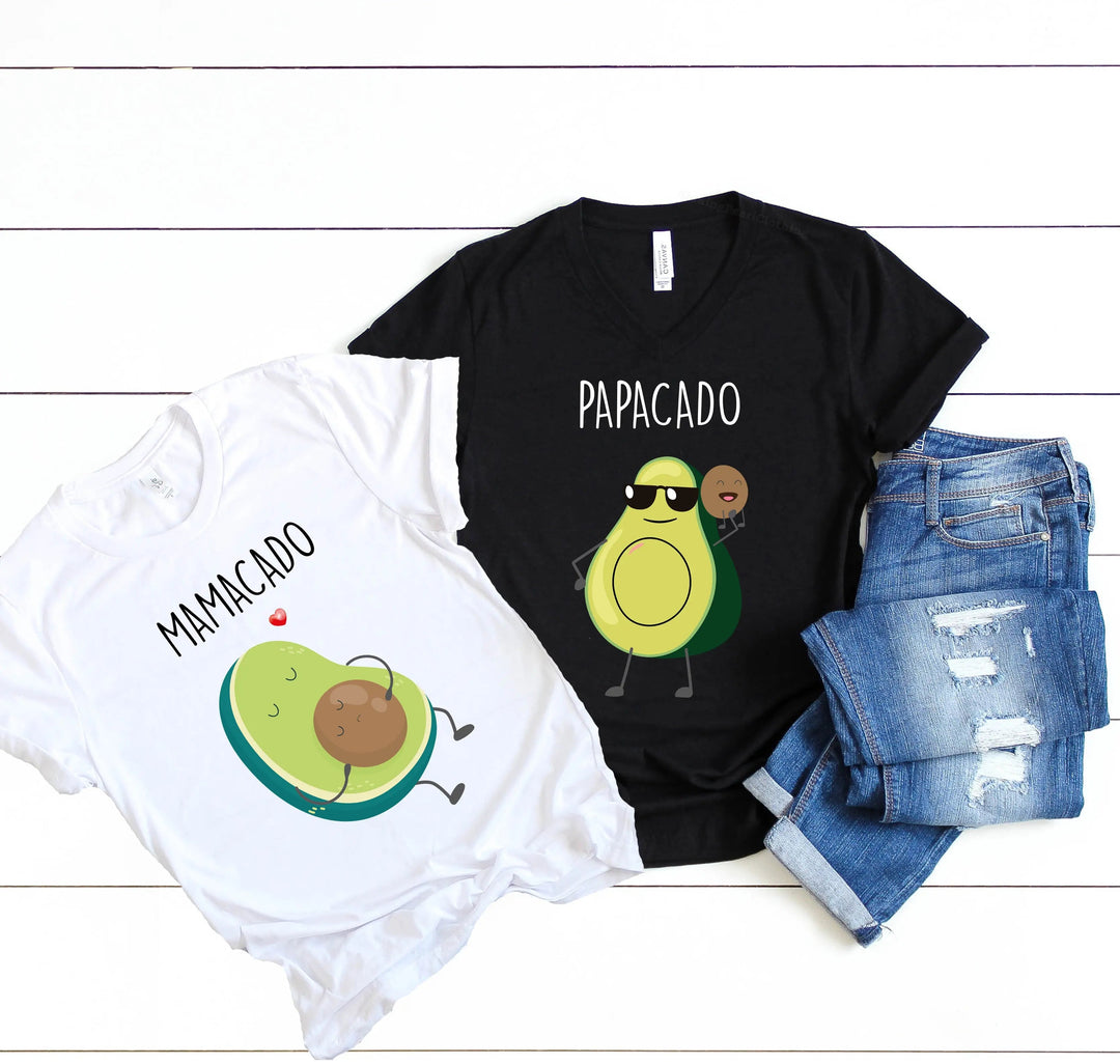 Mamacado & Papacado Pregnancy Shirts - Funny Pregnancy Reveal Tees Cypress DTF