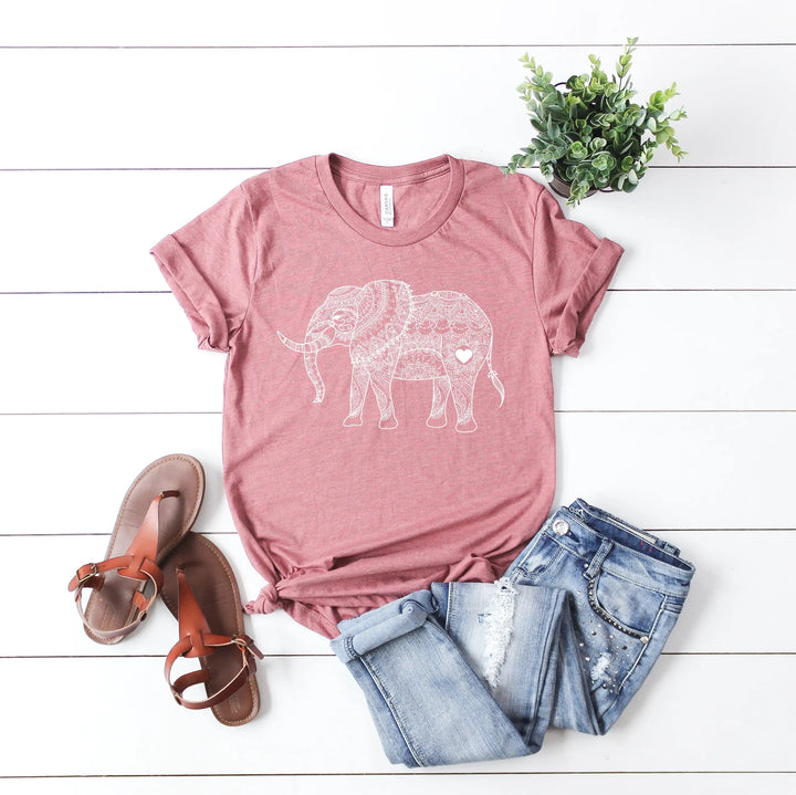 Mandala Elephant Hoodie - Boho Zoo Animal Gift for Elephant Lovers Cypress DTF