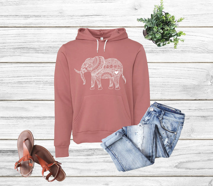 Mandala Elephant Sweatshirt Hoodie - Boho Zoo Animal Gift for Lovers Cypress DTF