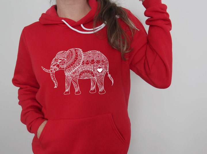 Mandala Elephant Sweatshirt Hoodie - Boho Zoo Animal Gift for Lovers Cypress DTF