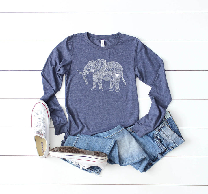 Mandala Elephant Sweatshirt Hoodie - Boho Zoo Animal Gift for Lovers Cypress DTF