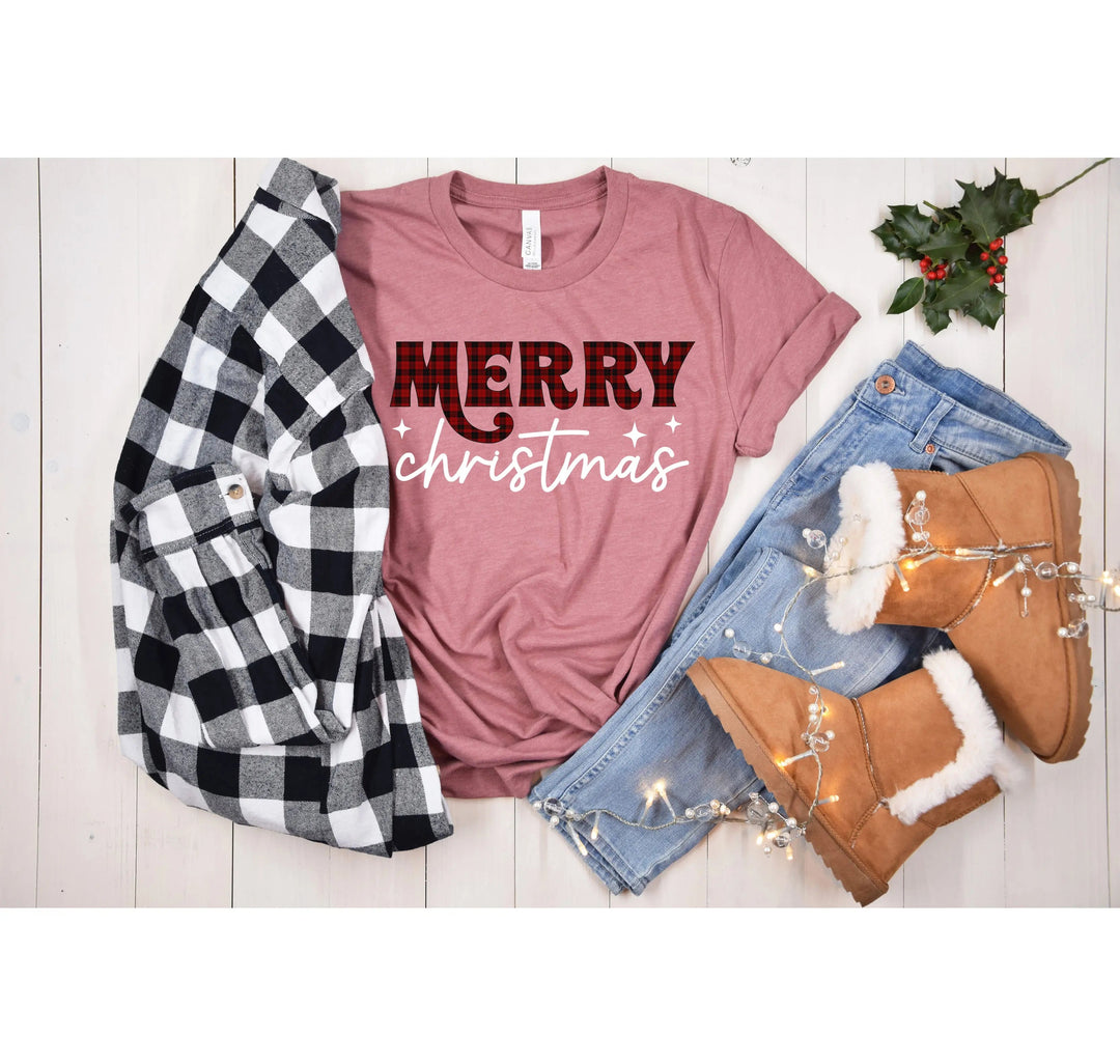 Merry Christmas Buffalo Plaid Shirt | Christmas Family Shirt | Christmas Love Shirt Cypress DTF