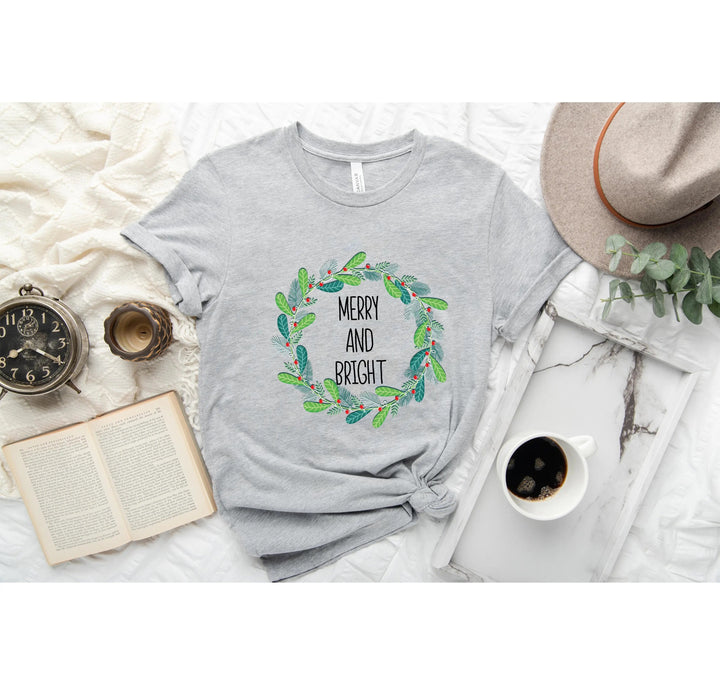 Merry and Bright Christmas Shirt | Trendy Holiday Tee for Women Cypress DTF