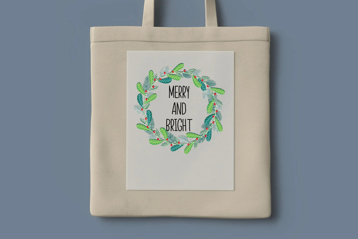 Merry and Bright Retro Christmas DTF Transfer, Ready to Press Design