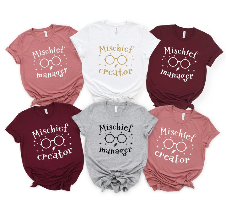 Mischief Creator & Manager Shirts | Funny Family Vacation Tees Cypress DTF