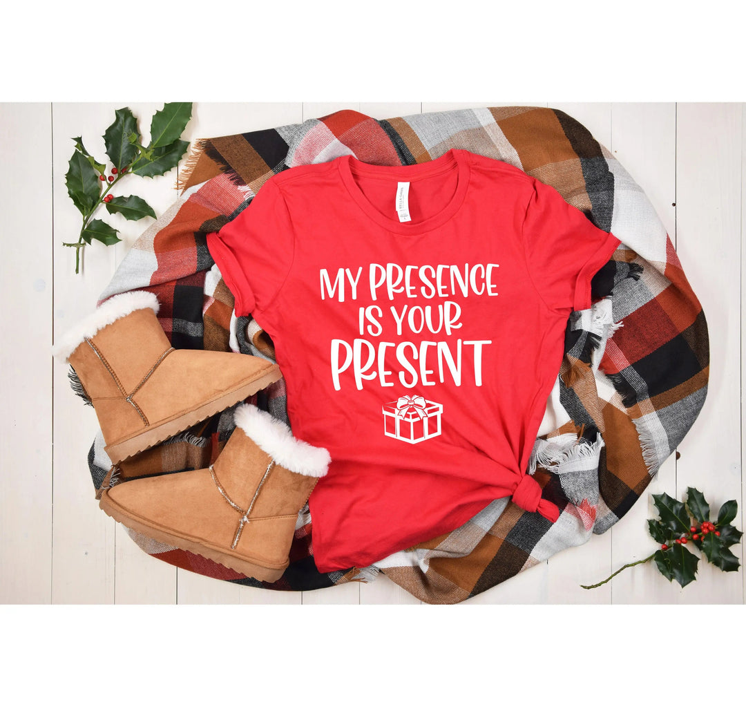 My Presence Is Your Present Shirt - Funny Christmas Couple Matching Tee Cypress DTF