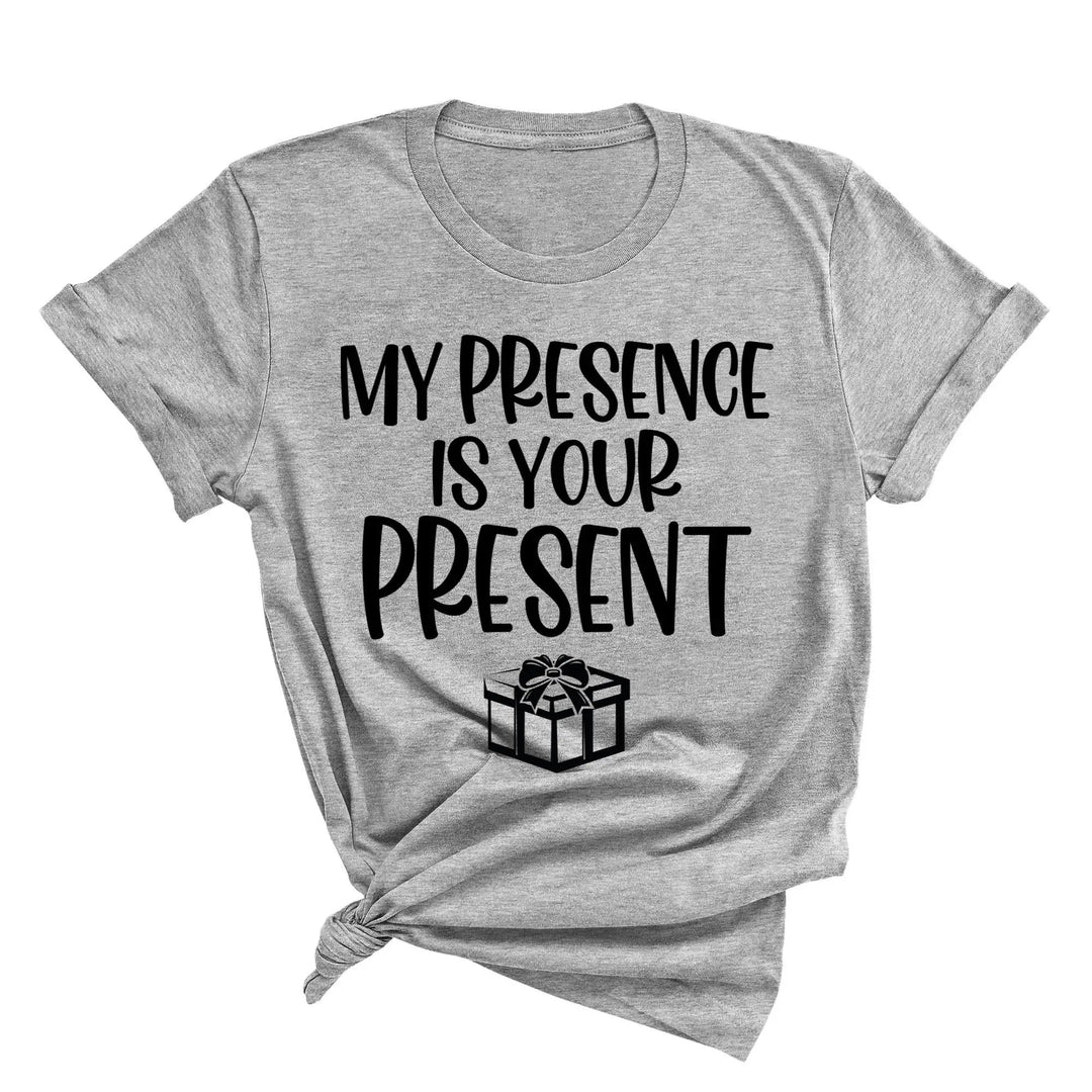 My Presence Is Your Present Shirt - Funny Christmas Couple Matching Tee Cypress DTF