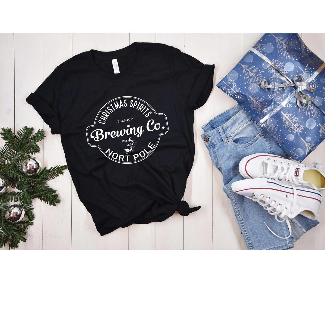 North Pole Brewing Co. Shirt | Vintage Christmas Holiday Tee Cypress DTF