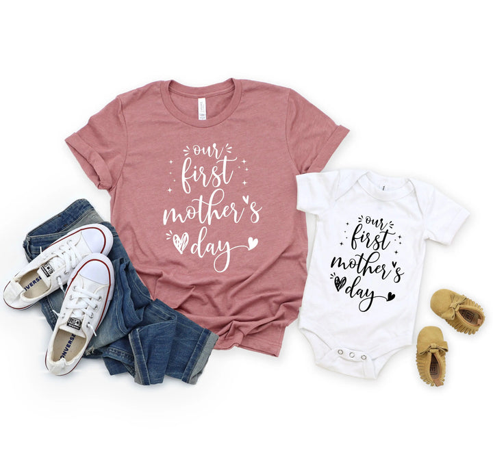 Our First Mother's Day Shirt - Matching Mommy & Me Outfit Gift Cypress DTF