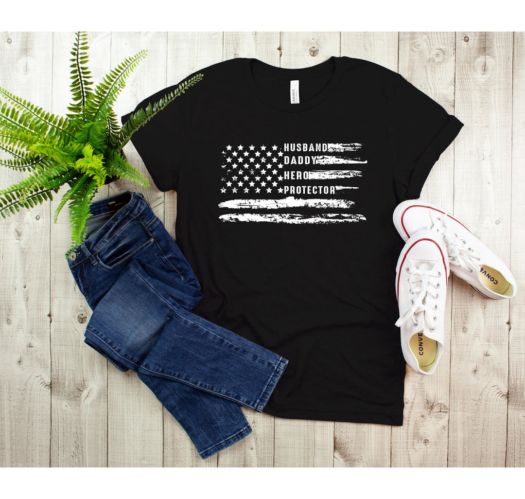Patriotic Father's Day T-Shirt - Dad USA Flag Shirt | Gift from Daughter Cypress DTF