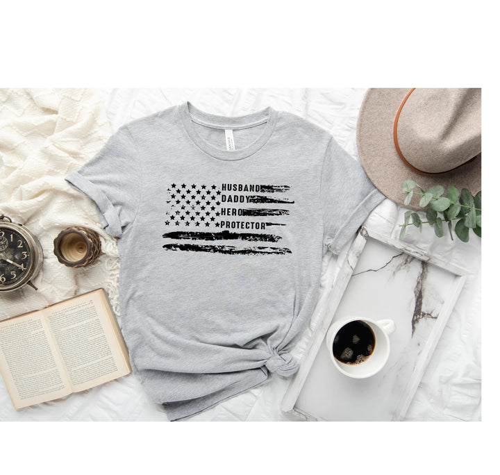 Patriotic Father's Day T-Shirt - Dad USA Flag Shirt | Gift from Daughter Cypress DTF