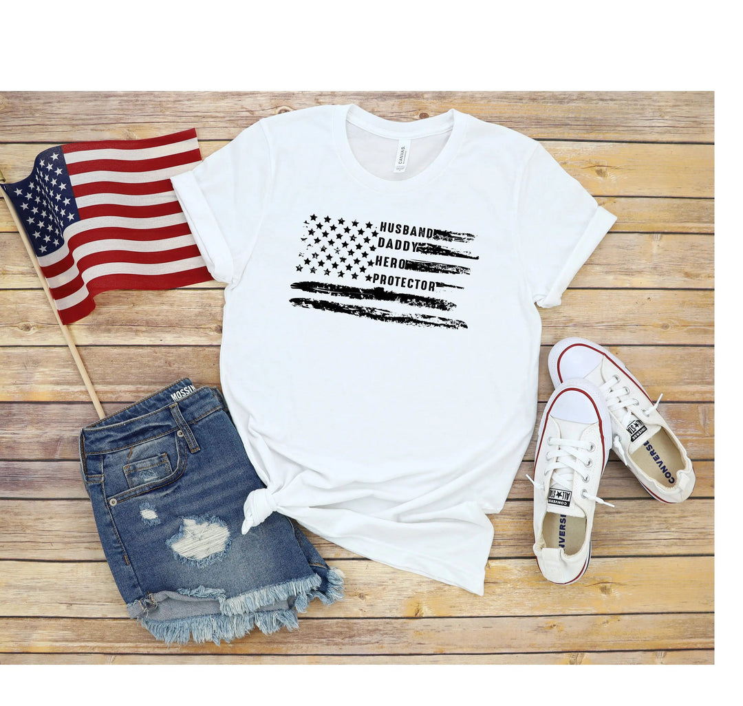 Patriotic Father's Day T-Shirt - Dad USA Flag Shirt | Gift from Daughter Cypress DTF