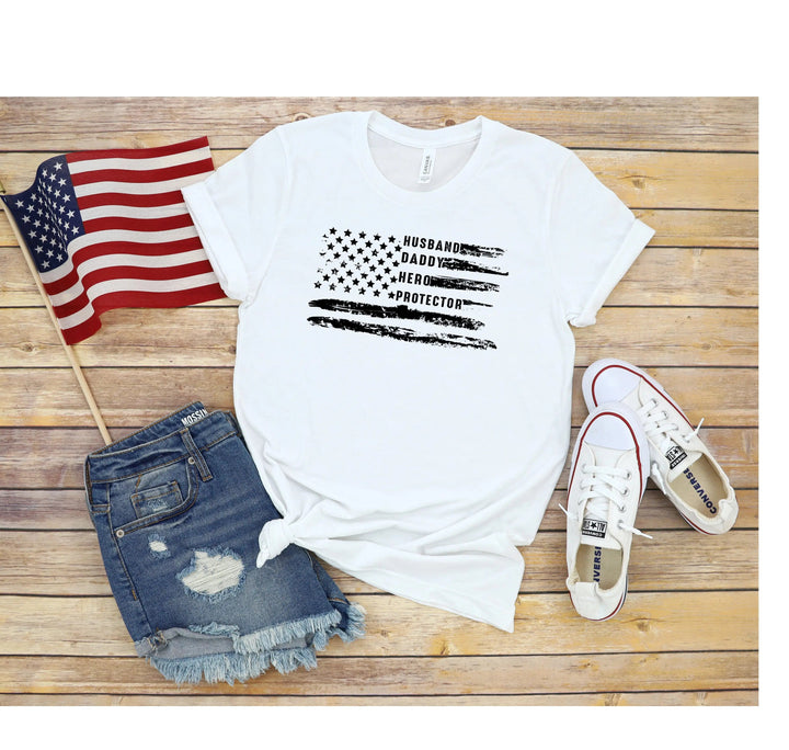 Patriotic Father's Day T-Shirt - Dad USA Flag Shirt | Gift from Daughter Cypress DTF