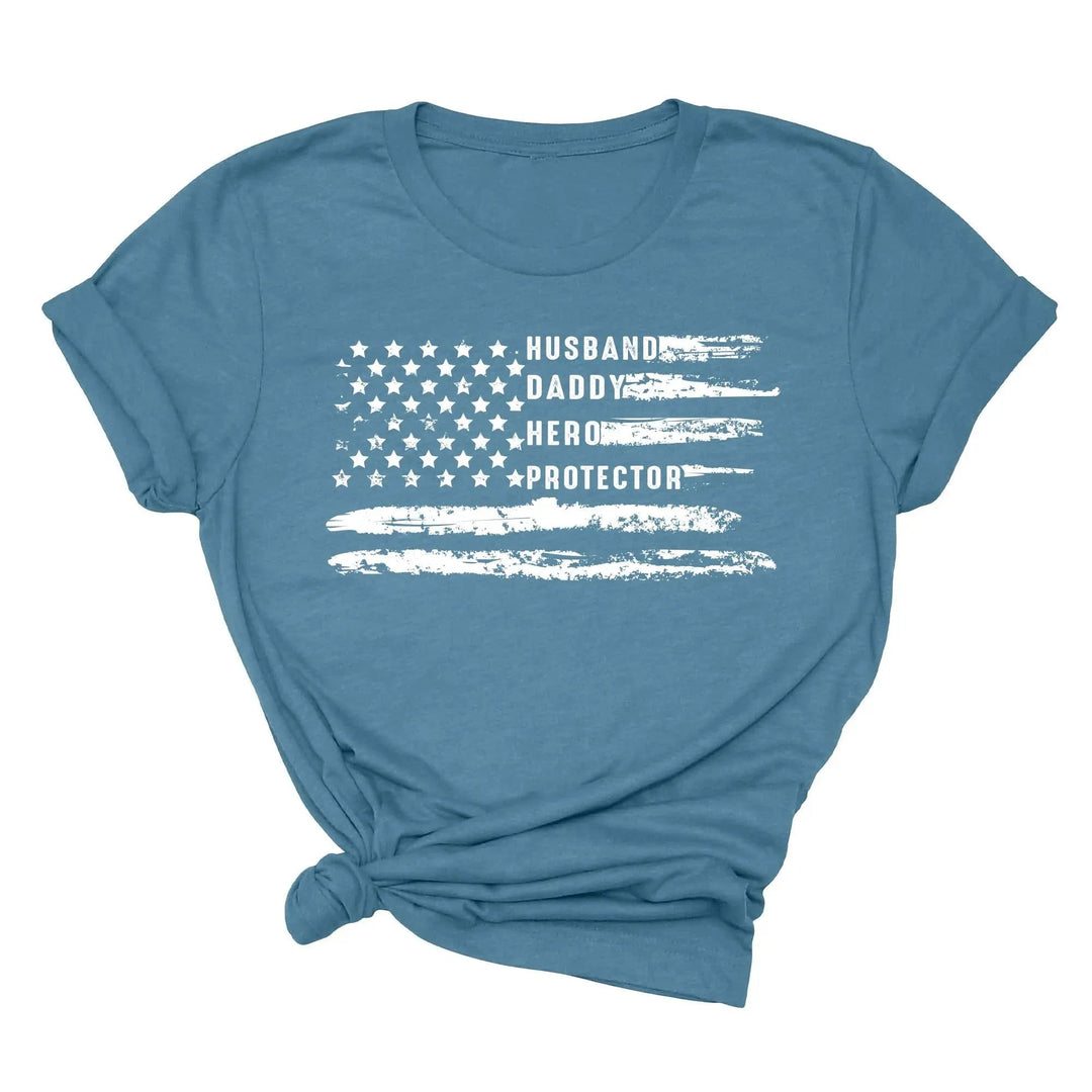 Patriotic Father's Day T-Shirt - Dad USA Flag Shirt | Gift from Daughter Cypress DTF