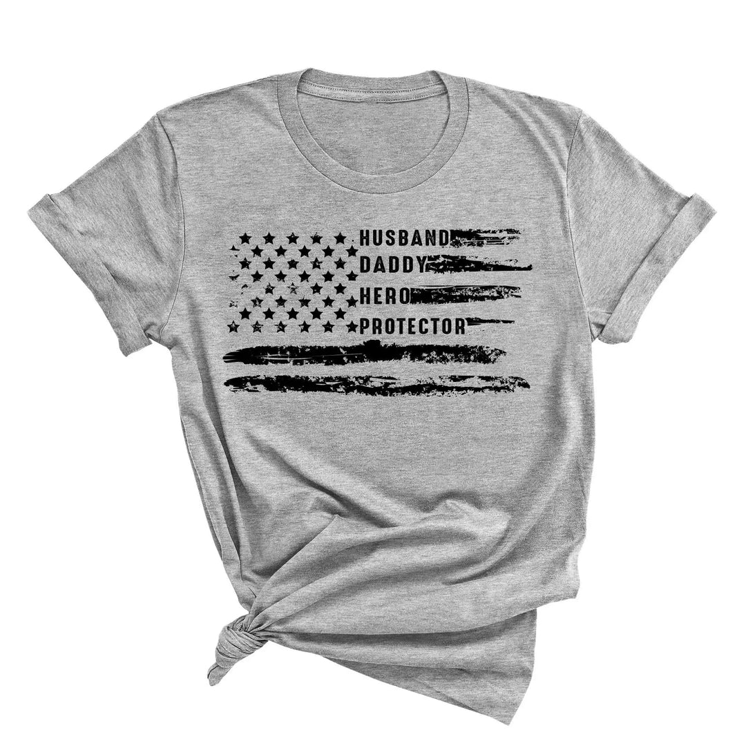 Patriotic Father's Day T-Shirt - Dad USA Flag Shirt | Gift from Daughter Cypress DTF